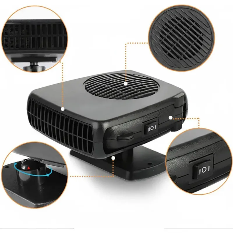 Aeroterma Auto 200W – Încălzitor & Ventilator 2 în 1, Dezaburire Rapidă