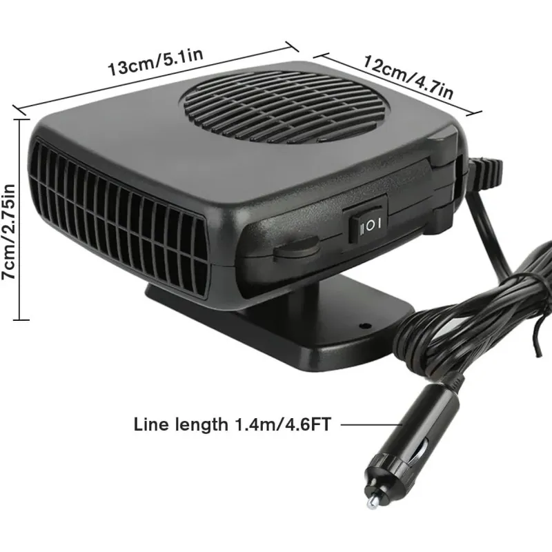 Aeroterma Auto 200W – Încălzitor & Ventilator 2 în 1, Dezaburire Rapidă