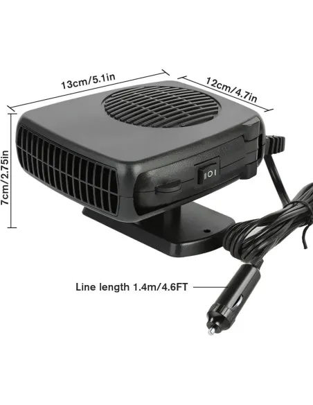 Aeroterma Auto 200W – Încălzitor & Ventilator 2 în 1, Dezaburire Rapidă