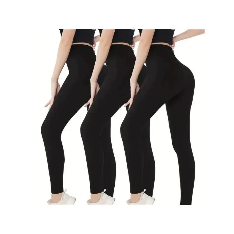 Set 3 colanți călduroși vătuiți, 380 DEN, mărime universală, negru