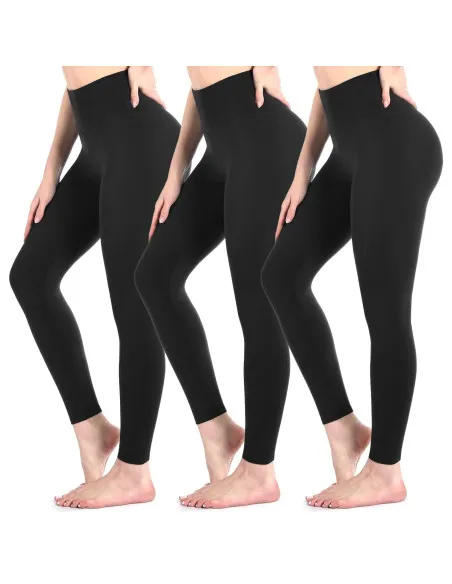 Set 3 colanți călduroși vătuiți, 380 DEN, mărime universală, negru