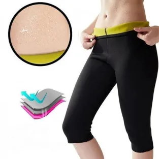 Pantaloni din neopren cu efect de sauna culoare negru