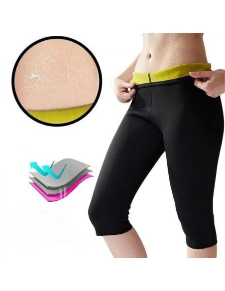 Pantaloni din neopren cu efect de sauna culoare negru