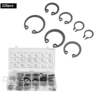 Set 225 sigurante tip inel Seeger pentru interior și exterior – 18 dimensiuni 2