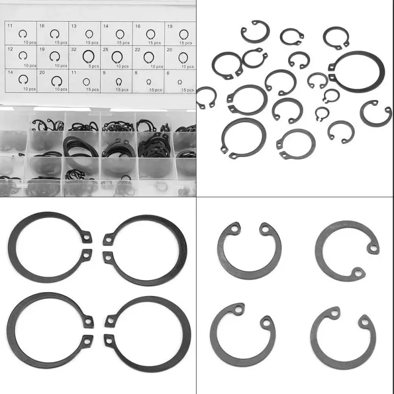 Set 225 sigurante tip inel Seeger pentru interior și exterior – 18 dimensiuni