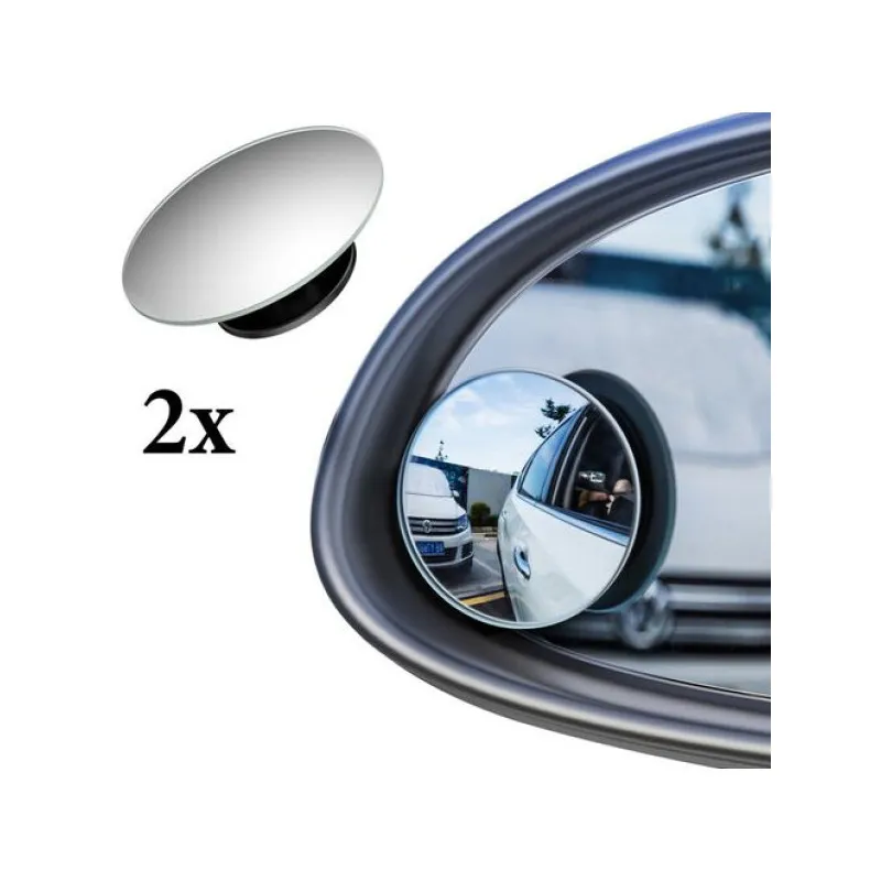 Set 2 oglinzi auto unghi mort rotunde pentru oglinzile laterale cu adeziv