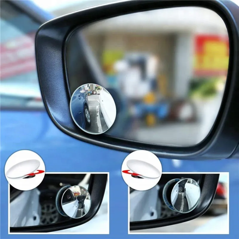 Set 2 oglinzi auto unghi mort rotunde pentru oglinzile laterale cu adeziv