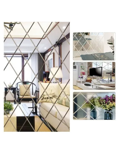 Oglinzi acrilice diamant romb sticker auto-adeziv 50 x 100 cm