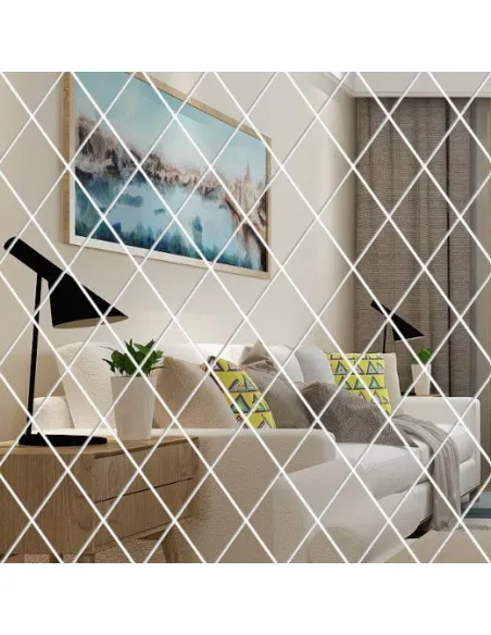 Oglinzi acrilice diamant romb sticker auto-adeziv 50 x 100 cm