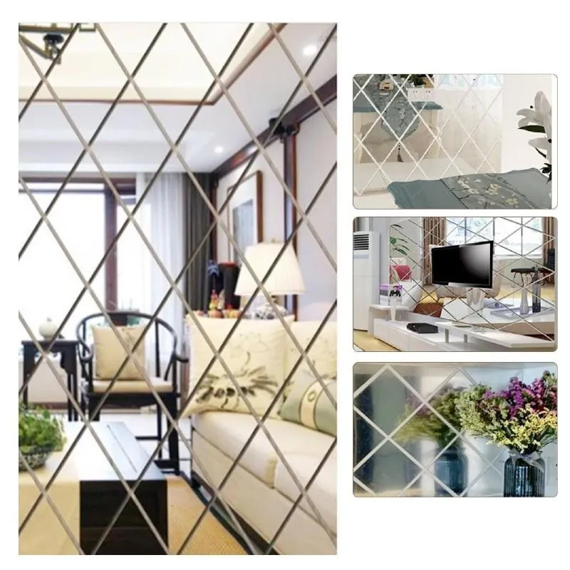 Oglinzi acrilice diamant romb sticker auto-adeziv 50 x 100 cm
