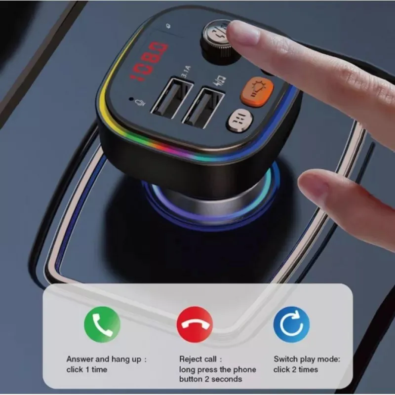 Modulator FM ZTB-C20, Bluetooth, 2 Porturi USB