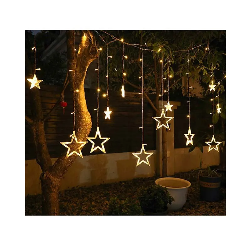 Instalatie Craciun - perdea luminoasa ploaie 12