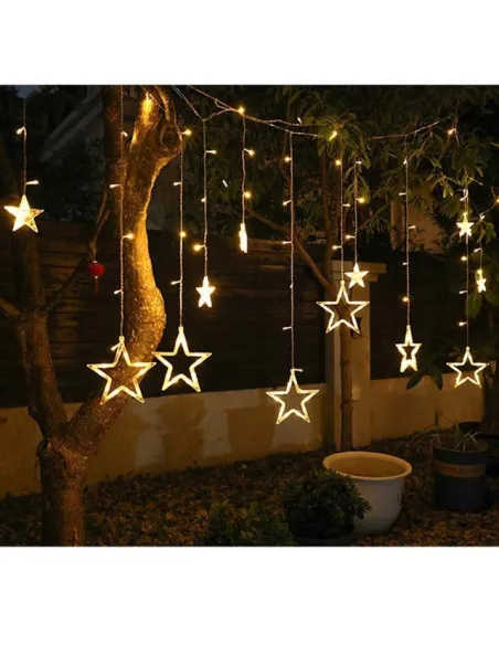 Instalatie Craciun - perdea luminoasa ploaie 12