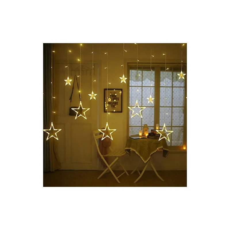 Instalatie Craciun - perdea luminoasa ploaie 12