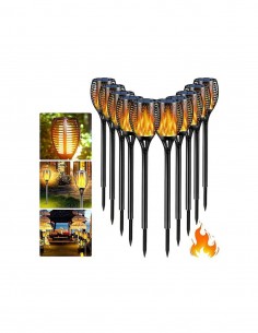 Set 8 x Lampa solara tip torta cu efect flacara
