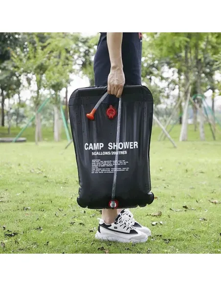 Dus portabil pentru camping, capacitate 20L, cu supapa si maner
