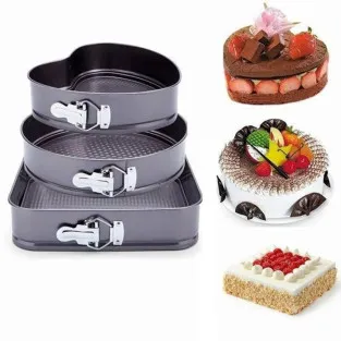 Set 3 forme pentru prajituri - forma rotunda, patrata si inima 2