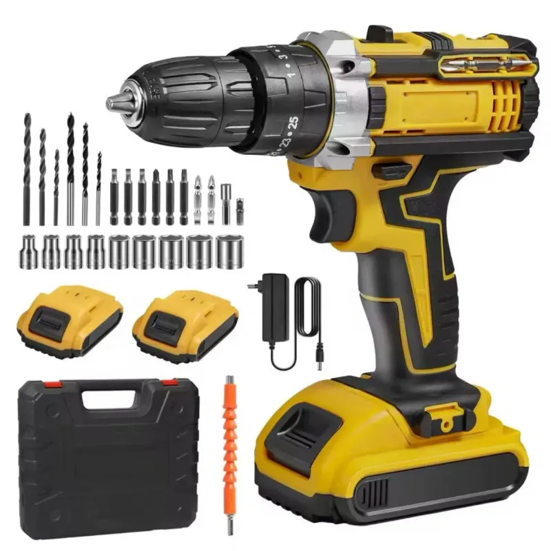 Bormașină 36V Li-Ion cu 2 Baterii, 2 Trepte de Viteză, 350/1350 RPM, Mandrină Automată