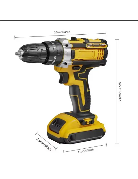 Bormașină 36V Li-Ion cu 2 Baterii, 2 Trepte de Viteză, 350/1350 RPM, Mandrină Automată
