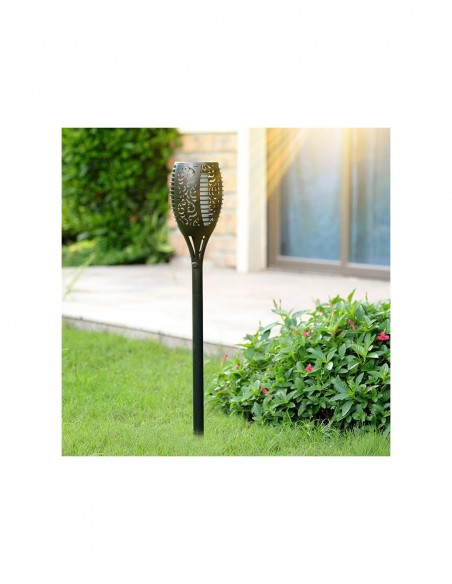 Lampa solara tip torta cu efect flacara, varianta mare 78cm