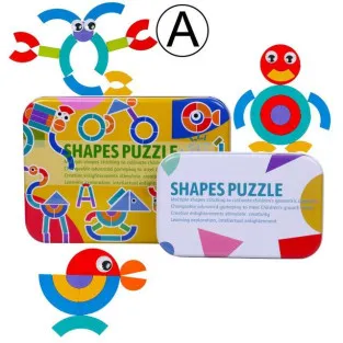 Shapes Puzzle educativ din lemn cu 36 piese din