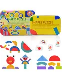 Shapes Puzzle educativ din lemn cu 36 piese din