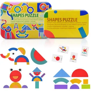 Shapes Puzzle educativ din lemn cu 36 piese din 2