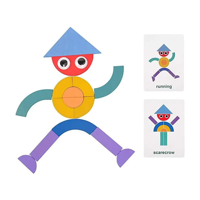 Shapes Puzzle educativ din lemn cu 36 piese din
