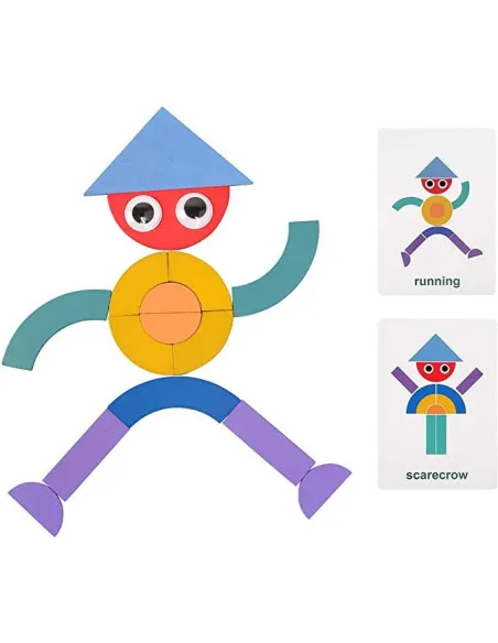 Shapes Puzzle educativ din lemn cu 36 piese din