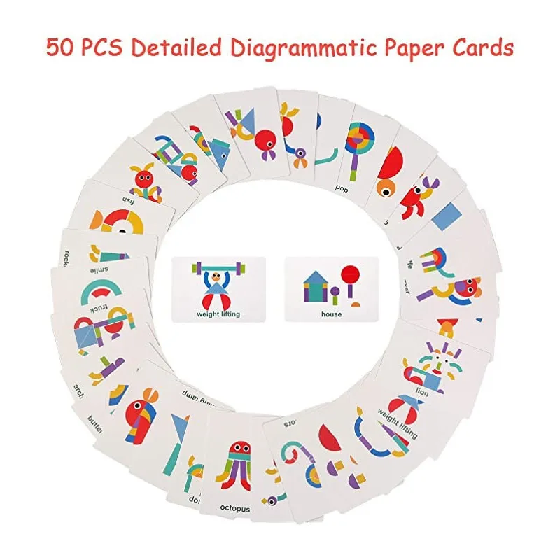 Shapes Puzzle educativ din lemn cu 36 piese din