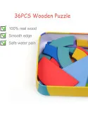 Shapes Puzzle educativ din lemn cu 36 piese din