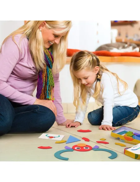 Shapes Puzzle educativ din lemn cu 36 piese din