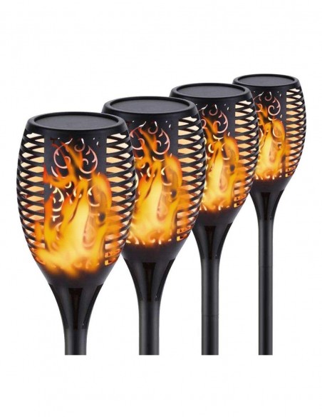 Lampa solara tip torta cu efect flacara, varianta mare 78cm