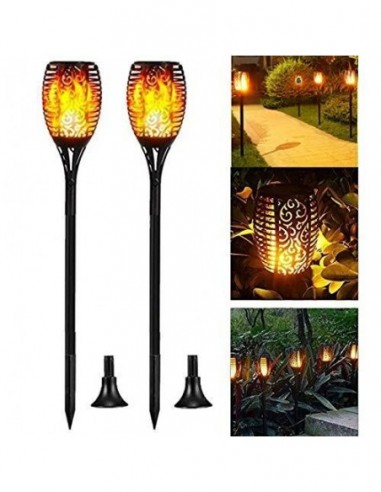 Lampa solara tip torta cu efect flacara, varianta mare 78cm