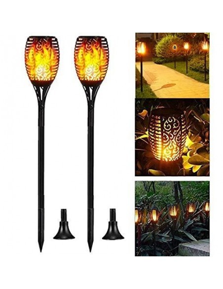 Lampa solara tip torta cu efect flacara, varianta mare 78cm