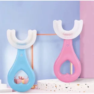 Set 2 x Periuta de dinti circulara pentru copii, din silicon, U- shape 2