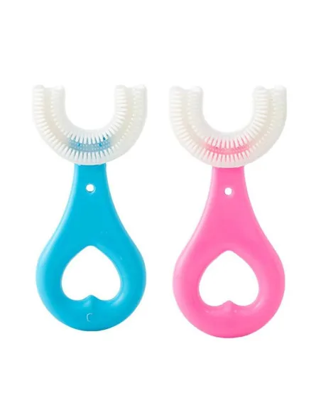 Set 2 x Periuta de dinti circulara pentru copii, din silicon, U- shape