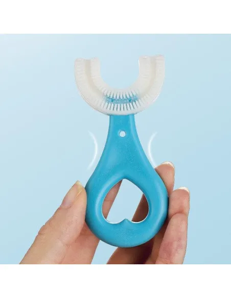 Set 2 x Periuta de dinti circulara pentru copii, din silicon, U- shape