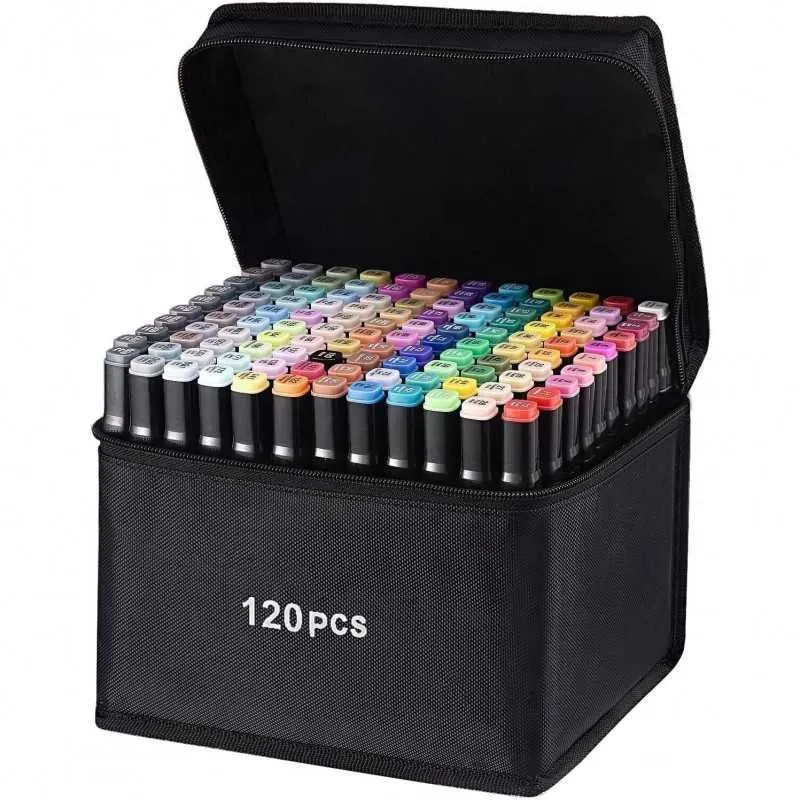 Set 80 markere colorate + geantă compactă – creativitate instant