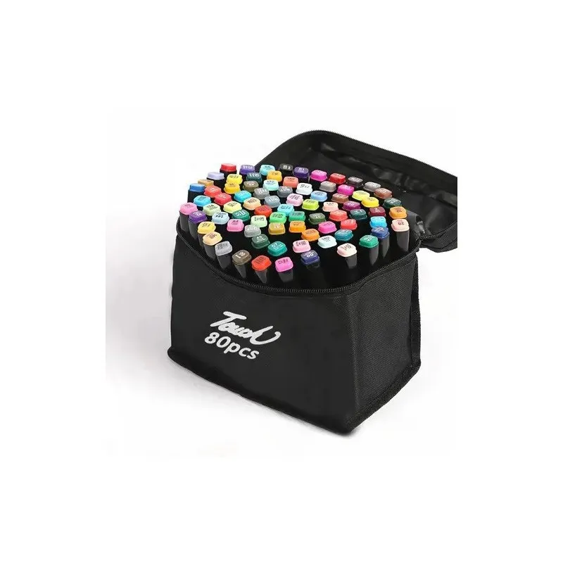 Set 80 markere colorate + geantă compactă – creativitate instant