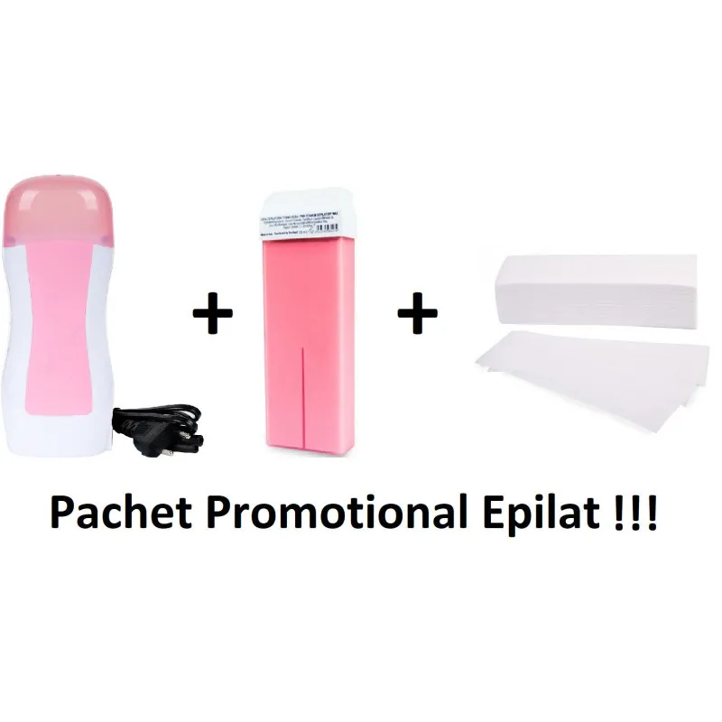 Pachet epilare!! Incalzitor ceara pink star + ceara roll-on 100 ml+ benzi din hartie pentru epilat