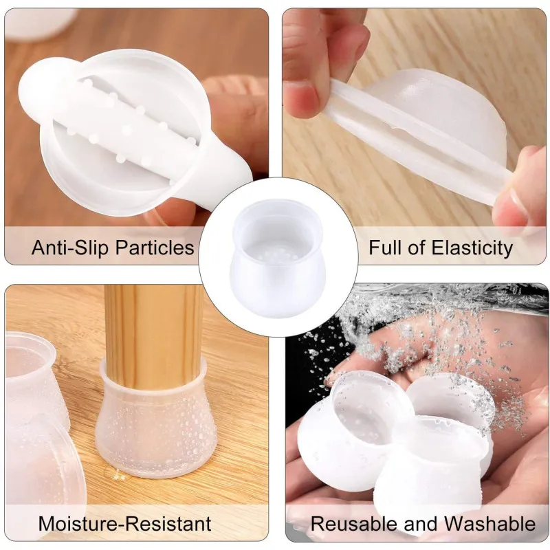 Set 8 protectii din silicon pentru picioare scaun