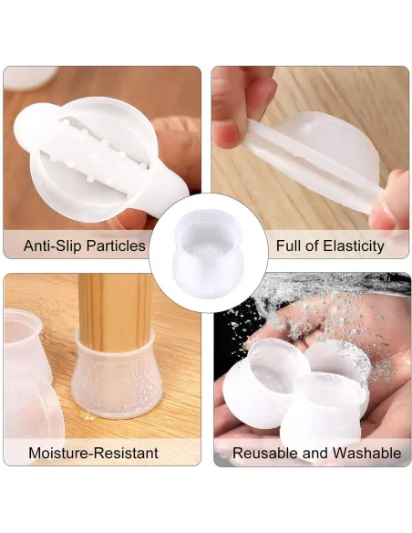Set 8 protectii din silicon pentru picioare scaun