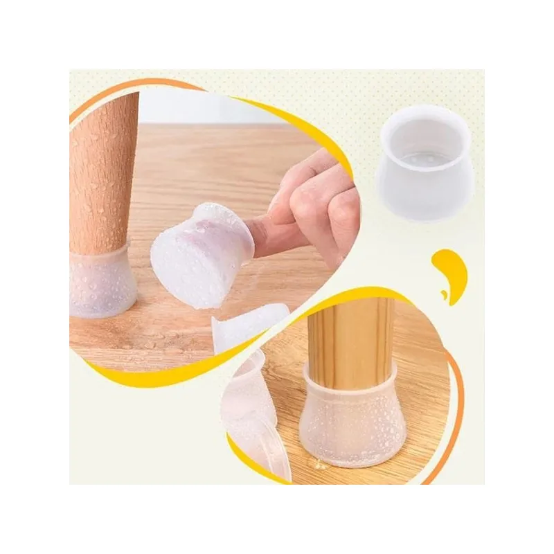 Set 8 protectii din silicon pentru picioare scaun