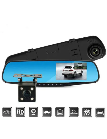 Oglinda retrovizoare 4.5 inch cu camera HD 1080P, DVR auto, cu microfon si difuzor incorporate + camera suplimentara marsarier