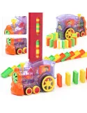 Trenuleț Domino pentru Copii – 80 Piese, Construcție Automată, Lumini & Sunete