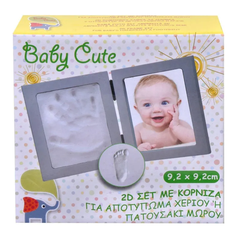 Kit amprenta 2D mulaj bebe + rama foto din lemn