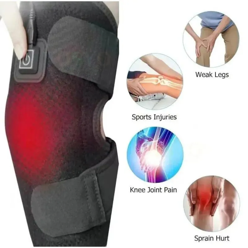 Genunchieră cu Încălzire Electrică, Flexibilă, Port USB, Culoare Neagră