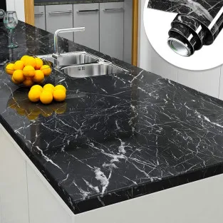 Pachet Autocolant imitatie marmura neagra, 60 x 2
