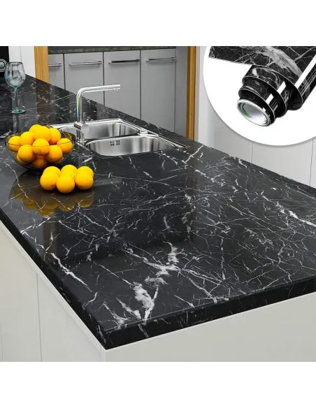 Pachet Autocolant imitatie marmura neagra, 60 x